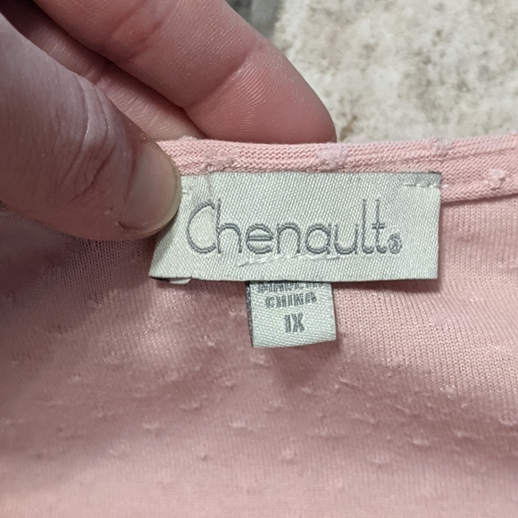 Chenault 1x Pink Tie Front Short Sleeve Blouse - Picture 8 of 8